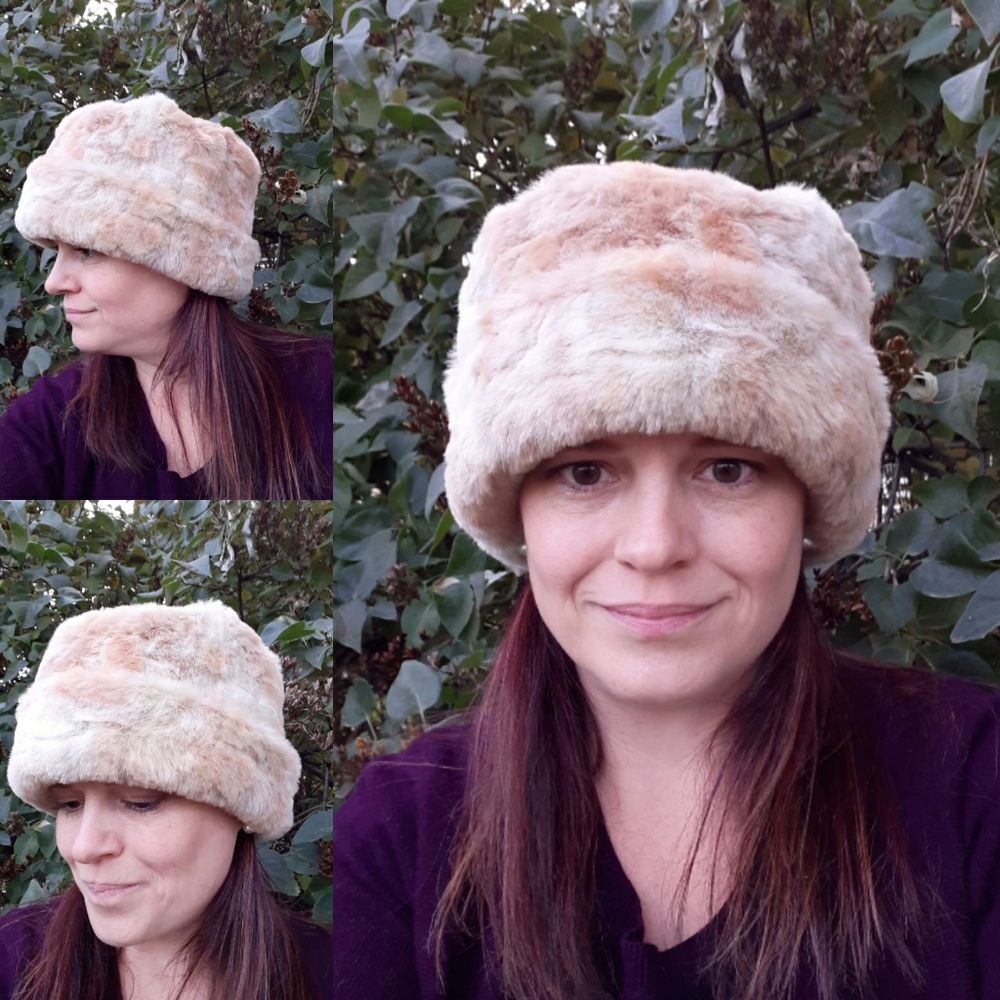 Polar Mitts Faux Fur Rolled Cuff Winter Cloche S